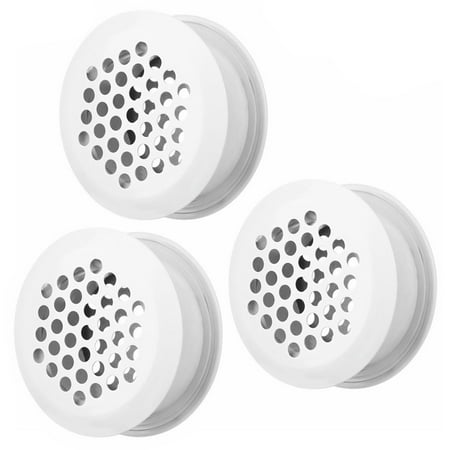 

3Stainless Steel Round Air Vent Grille Wardrobe Cabinet Metal Ventilation Plugs white