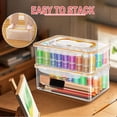 thumbnail image 5 of 2X Acrylic Paint Storage Box for 2 Fl. Oz Acrylic Paints, 48 Bottles Capacity, Brushes Craft Organizer with Handle, 5 of 8