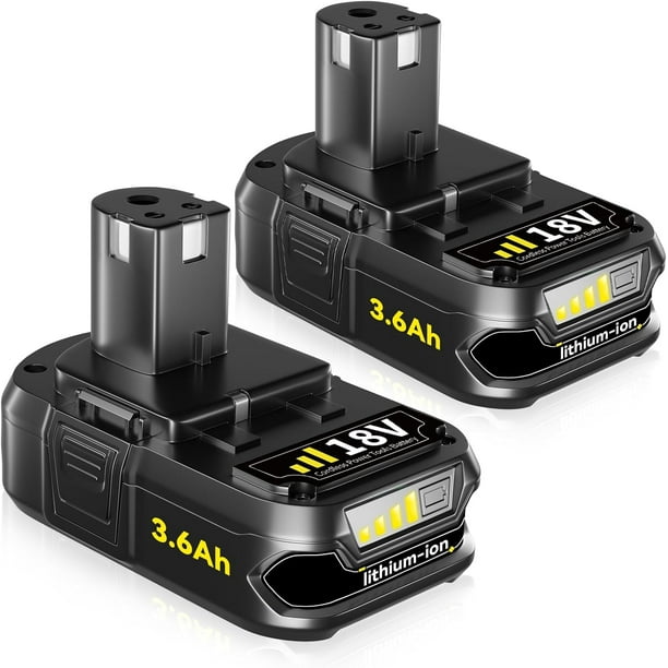 Repuesto para Batería Ryobi de 18 V, 3,6 Ah, Baterías de Iones de Litio de 18 V, Repuesto para Herramientas Inalámbricas Ryobi de 18 V, P102 P107 P105 P104 P103 P108 Paquete de 2.