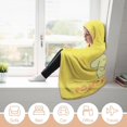 thumbnail image 2 of Pompompurin Hooded Blanket Poncho, Wearable Hooded Blanket Cozy Soft Warm Plush Fleece Blanket for Adult Women Men, 2 of 7