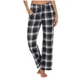 thumbnail image 2 of Timegard Womens Pants Plaid Straight Leg Elastic Waist Lightweight Pants Casual Loose Trousers Fall, 2 of 3