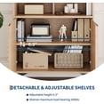 thumbnail image 4 of Armoire de Rangement Cannelée, Buffet Bahut avec Rangement et Tablettes Ajustables pour Salon, Cuisine, Entrée, Bois Naturel, 4 of 6