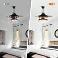 thumbnail image 4 of Ceiling Fan Lights 36 inch Vintage Ceiling Fan with Remote Control Chandelier Ceiling Fan with Retractable 3 Blades, Oil Rubbed Bronze, 4 of 14