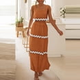 thumbnail image 6 of qolati Two Piece Sets for Women Summer Dresses Beach Outfit Casual Sleeveless Cropped Tank Top High Waisted Maxi Skirt Set, 6 of 8