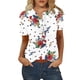 thumbnail image 1 of Gibobby Camisa Elegante Para Mujer Blusa de manga corta con cuello redondo y botones estampados de lunares florales a la informal para mujer（Blanco， XL), 1 of 5