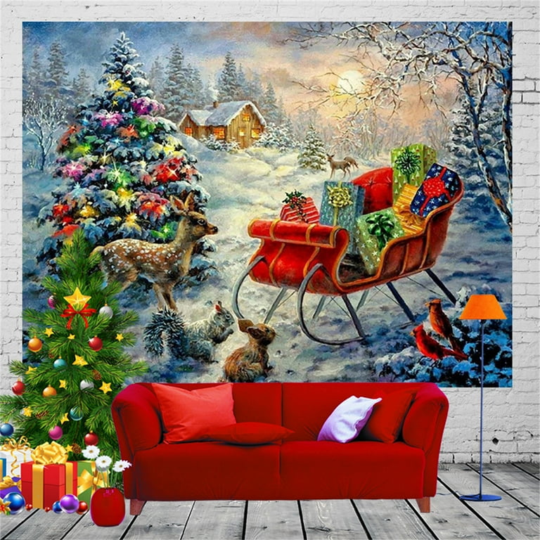 Christmas scene tapestry sales