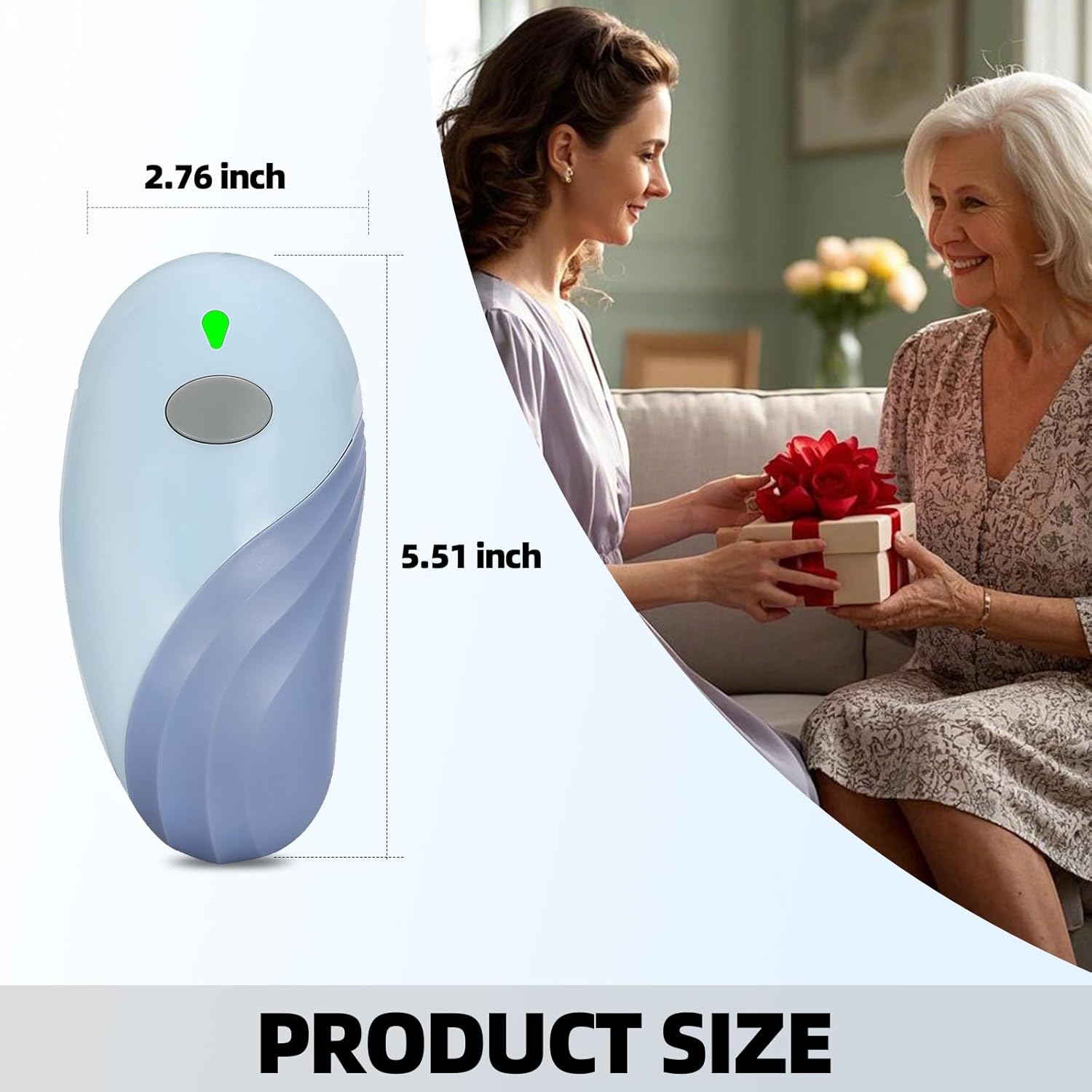 Rechargeable Auto Electric Can OpenerTouch Side Cut Opener Open Your Cans with A Simple Press of Button - Automatic,Smooth Edge,Food-Safe,for Kitchen for Seniors Arthritis Small Size (Blue)