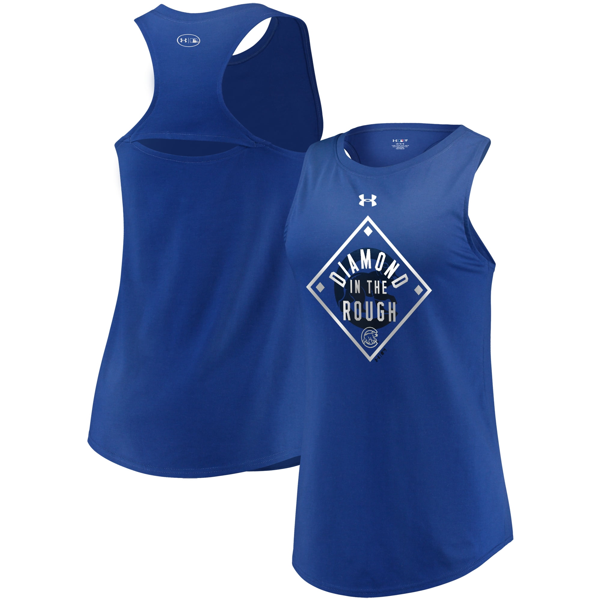 Chicago Cubs Under Armour Women's Passion Diamond Tri-Blend Performance Tank Top Royal by MAJESTIC LSG