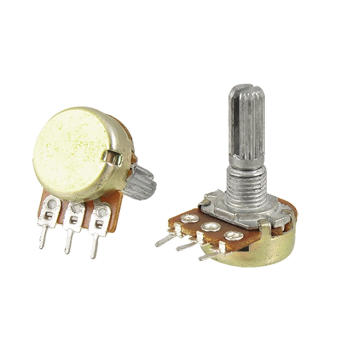 5 Pcs 100K Ohm Silver Tone Metal Electrical Potentiometer