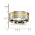 thumbnail image 6 of Chisel Titanium Brushed with 14k Gold Inlay 8mm Flat Band, 6 of 7