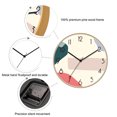 thumbnail image 3 of Reloj de pared redondo, silencioso, sin tictac, madera natural, decoración del hogar para sala de estar, cocina, dormitorio y oficina, 3 of 5