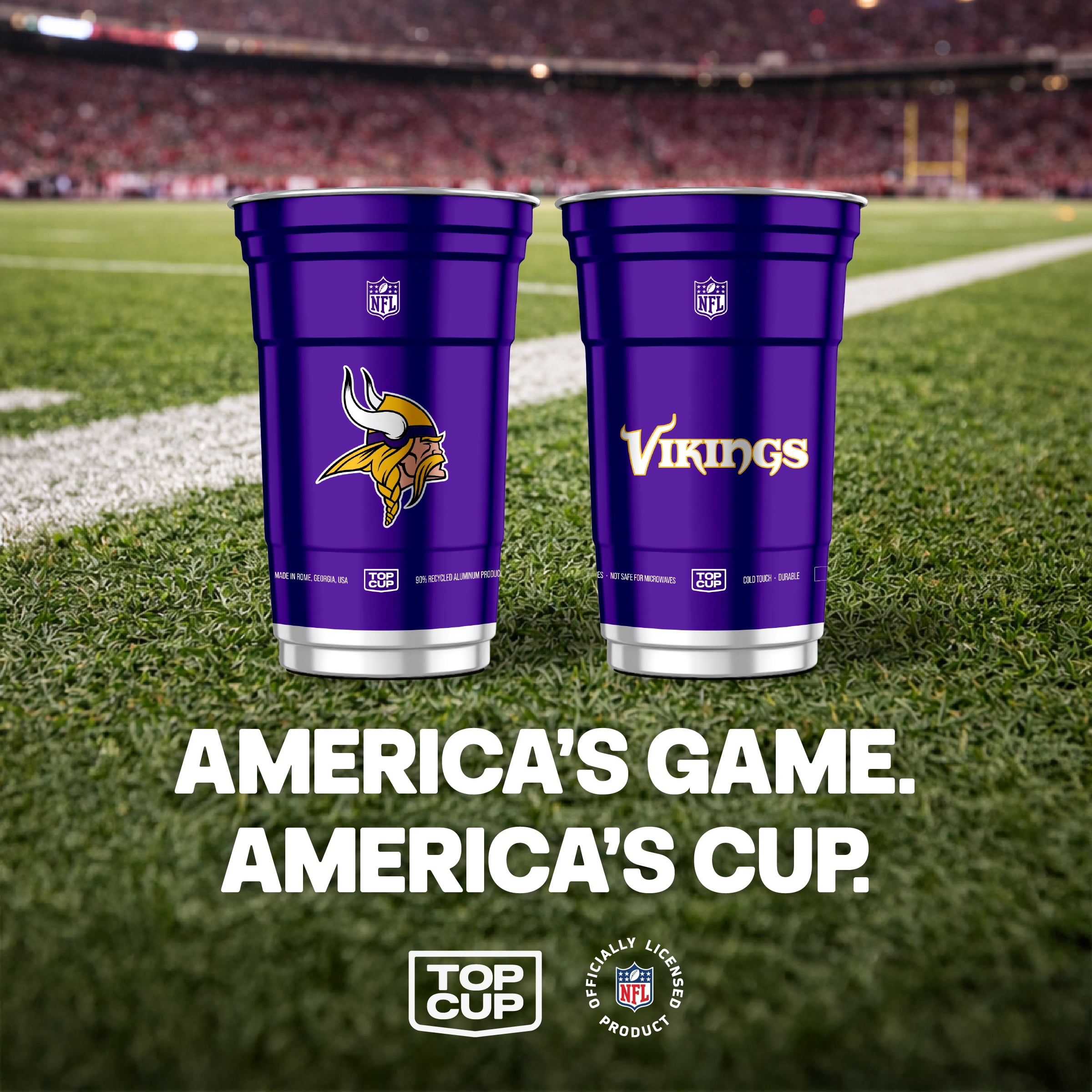 Top Cup NFL Minnesota Vikings Aluminum Party Cups, 20oz, 10 count