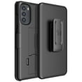 thumbnail image 2 of Case with Clip for Moto G 5G (2022), Nakedcellphone Slim Hard Shell Phone Cover with Kickstand and [Rotating/Ratchet] Belt Hip Holster Holder Combo for Motorola XT2213 Series - Black, 2 of 10
