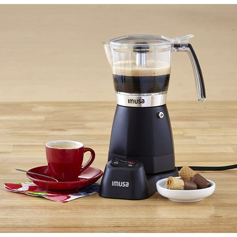 imusa usa b120-60006 electric coffee/moka maker 3-6-cup, black