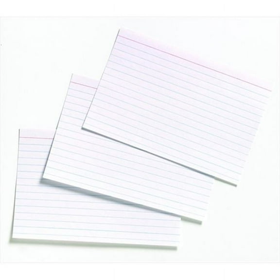 4 x 6 In. Heavyweight Ruled Index Card, White, Pack - 100