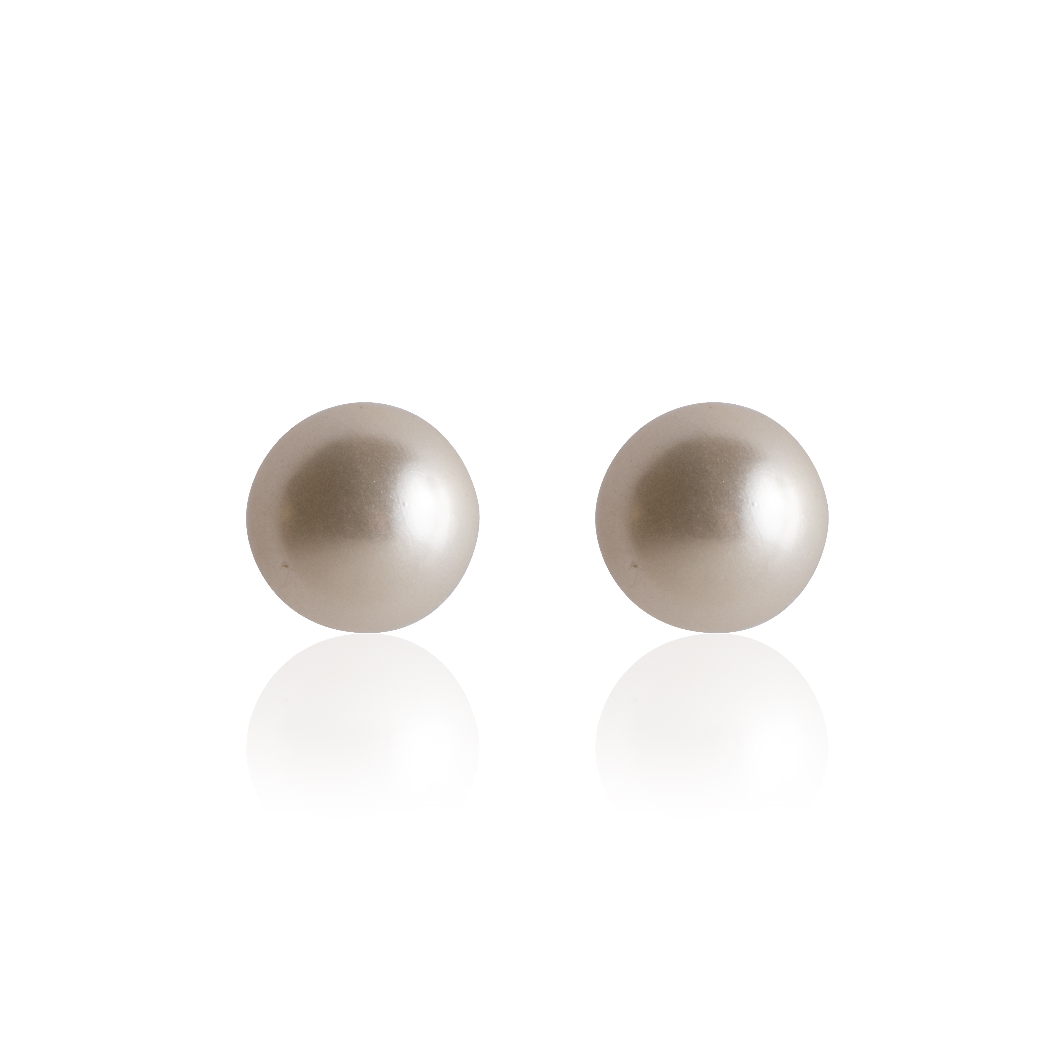 Faux Pearl Earrings 6mm Round Stainless Steel Posts (133S)