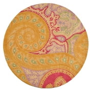 Hand-tufted Wool Orange Contemporary Abstract Paisley Rug