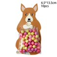 thumbnail image 1 of Paquetes de dulces de conejo para niños, bolsas de galletas de dibujos animados de animales para regalo, decoraciones de fiesta de cumpleaños, suministros de Regalos de Pascua DIY, 10 piezas, 1 of 4