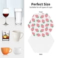 thumbnail image 6 of Rateoe Strawberry Drawing Drink Coasters Set of 4 Leather Coasters Spill Protection for Table Desk,Durable and Non Slip Leather Coaster ,4 Inches Drink Mats-Hexagon, 6 of 6