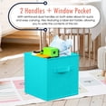 thumbnail image 4 of Ornavo Home Foldable Collapsible Storage Box Bins Shelf Basket Cube Organizer With Dual Handles - Set of 6 - 13 x 13 x 13 - Teal, 4 of 6