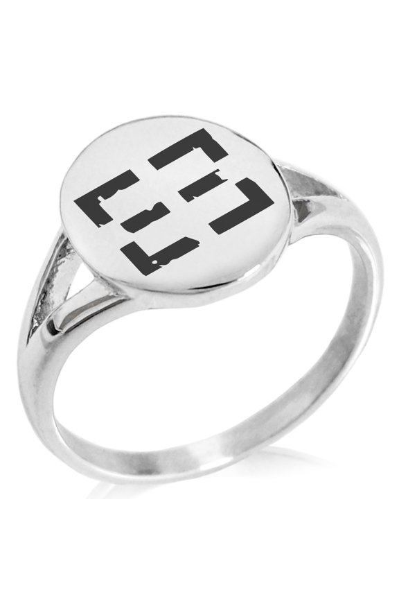 Stainless Steel Ancient Tribal Support Rune Minimalist Oval Top Polished Statement Signet Ring