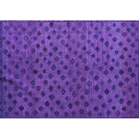 Ahgly Company Indoor Rectangle Abstract Purple Modern Area Rugs, 6' x 9'