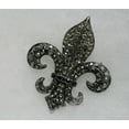 thumbnail image 6 of New Orleans Fleur De Lis Boutonniere Black Rhinestone Brooch, Pendant, French Fleur De LIs Crystal Lapel Pin, Flat Back Fleur De Lis Jewelry, 6 of 8