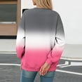 thumbnail image 4 of SDNall Women‘s Ombre Print Drop Shoulder Sweatshirt, Long Sleeve Round Neck Pullover Top for Casual Loungewear, 4 of 5