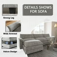 Furmax 3seat Apartment Size Sectional Sofa with Ottoman, Comfy Home