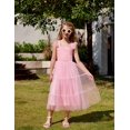 thumbnail image 4 of Vestido largo Arshiner para niña, verano, sin mangas, rosa, 5-6Y, 4 of 6