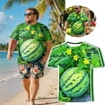 thumbnail image 3 of Funny 3D Watermelon Belly T Shirt, Summer Fruit Graphic Tee, Novelty Dad BOD Shirt, Lightweight Loose Fit, 3 of 10