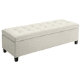 thumbnail image 1 of HOMCOM Linen Fabric Wood Feet Entry Bench, Contemporary Home Decor Beige, 1 of 10