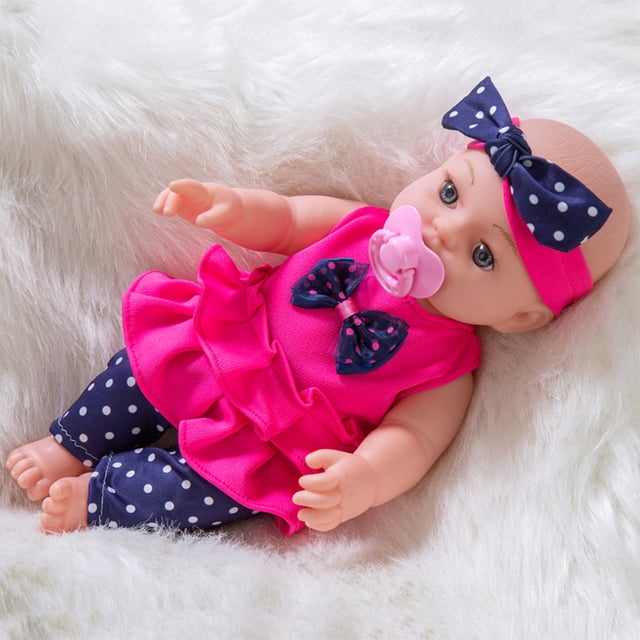 Dpityserensio 12 Inch Soft Newborn Baby Dolls, Vinyl Baby Dolls With Clothes Set Including Pacifier Realistic Doll Look Real