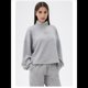 thumbnail image 5 of Sudadera Holgada Informal de Modal con Media Cremallera y Cuello Alto para Mujer, Jersey de Larga Popular para Otoño de 2025. Gris XL, 5 of 9