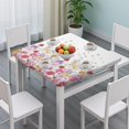 thumbnail image 3 of Pioneer Flower Floral Print Pattern Square Fitted Tablecloth with Elastic Edge,Square Table Cover,Washable Elastic Table Cover for Home Kitchen Party Decor 34"x34", 3 of 6