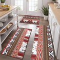thumbnail image 2 of Red Boho Tribal Diamonds and Rectangles Pattern Kitchen Rugs Sets Of 3,Kitchen Runner Rugs Non Skid Washable,Decorative Kitchen Floor Mats for Kitchen,Sink,Laundry,17"x30"+ 17"x47" + 17"x59", 2 of 6
