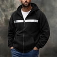 thumbnail image 4 of YUGYXL Mens Zip Up Fleece Lined Reflective Hoodies Sweatshirts Outdoor Workout Loose Pullover Tops with Pockets Black Jacket, 4 of 9