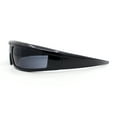thumbnail image 3 of Robotic Futurism Streamline Wrap Arm Rectangular Plastic Sunglasses All Black, 3 of 4