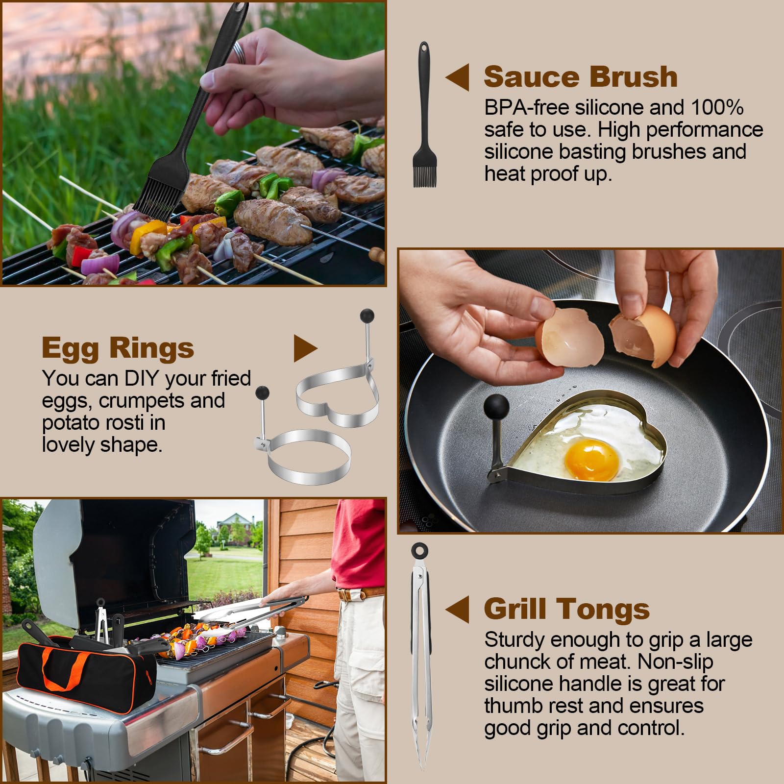 WEXLYN 14-Piece Griddle Accessories Kit, Stainless Steel photo 5