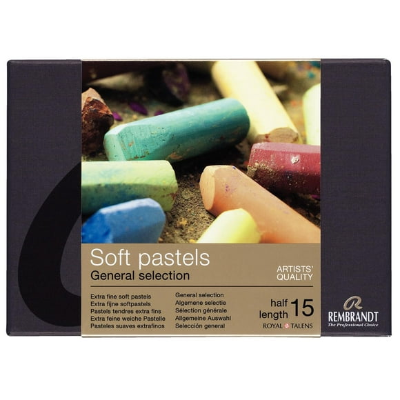 Set de 15 varillas Rembrandt de media longitud en tonos pastel suaves