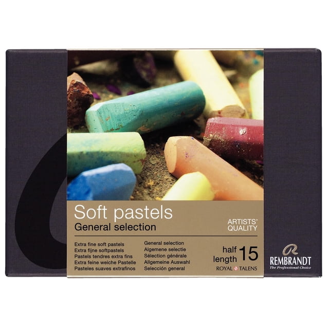 Set de 15 varillas Rembrandt de media longitud en tonos pastel suaves
