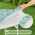 thumbnail image 5 of Blue Cartoon Pegasus Donut Pattern Round Fitted Tablecloth with Elastic Edge,Dining Table Cover Waterproof,Outdoor Round Tablecloth for Camping,Dining,Indoor and Outdoor, 5 of 7
