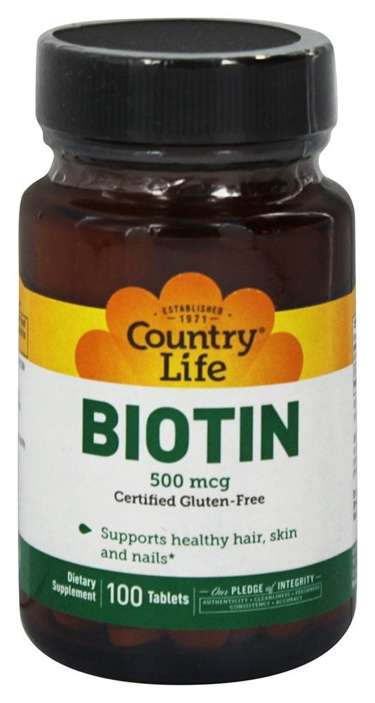 Country Life Biotin 500 Mcg 100 Vegetarian Tablets Walmart Com