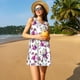 thumbnail image 3 of Fotbe Violets Flowers Vestido de Verano sin Mangas para Mujer – Vestido Midi Línea A, Estilo Camiseta Floral, Vestido Playero Casual y Fluido, 3 of 7
