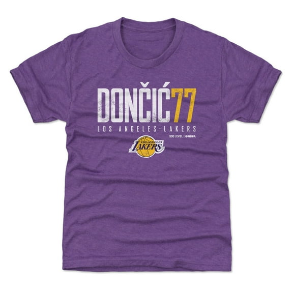 Youth 500 Level Luka Don-i- Heather Purple Los Angeles Lakers Elite T-Shirt