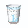 thumbnail image 1 of Forum Novelties - Vaso para Fiesta 1er Cumpleaños (Blanco, Azul Cielo, Plateado Metalizado), 1 of 2
