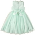 thumbnail image 2 of Cyndeelee Girls 4-16 Sleeveless Embroidered Ruffle Neck Tulle Party Dress Wedding Flower Girl Dress, Mint, 16, 2 of 4