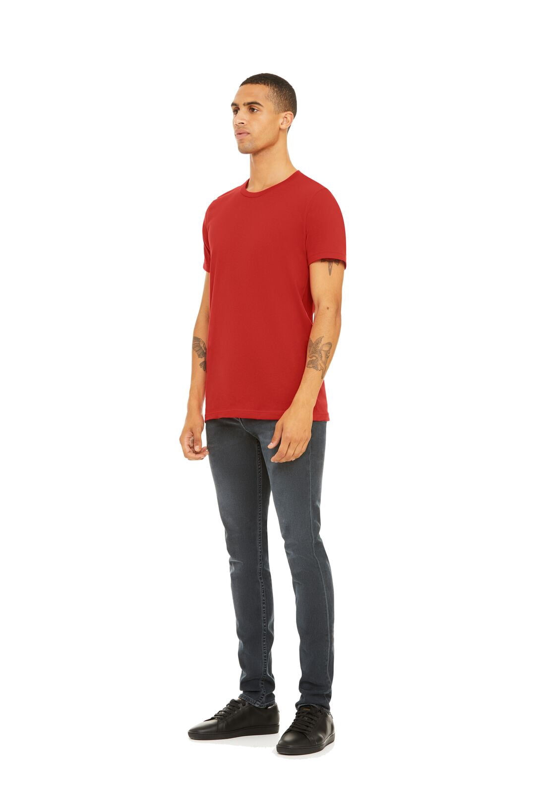 BELLA+CANVAS Adult Crew Neck Personalized T-Shirt, Create Your Own Designs, Red, Large, Unisex