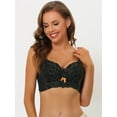 thumbnail image 5 of Unique Bargains Women's Wide Straps Padded Lace Push Up Tie Bra 38C Black, 5 of 6
