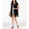 thumbnail image 1 of Steve Madden Out-Of-Town Mesh Kimono & Cover-Up, Black, 1 of 1
